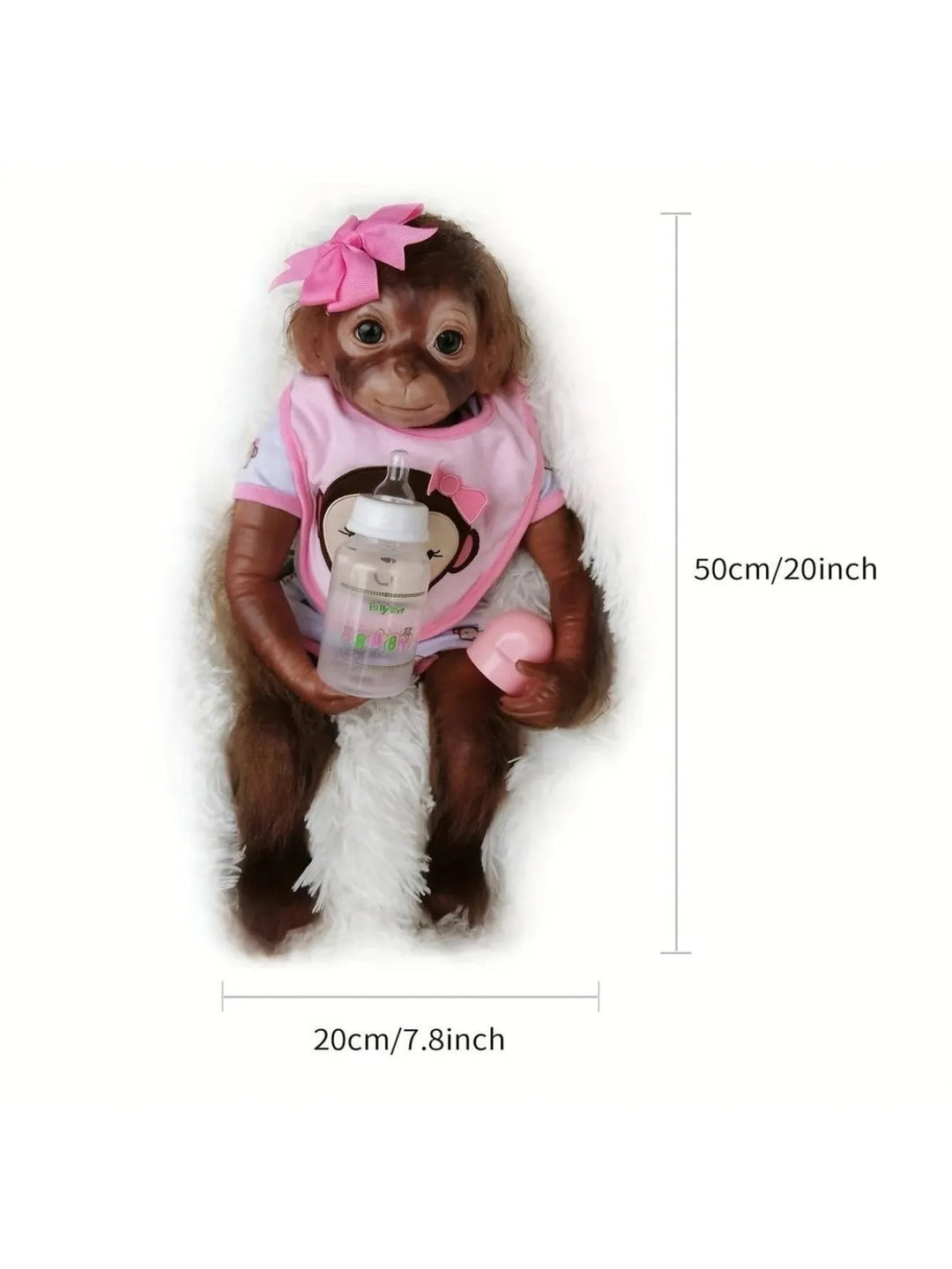 20″ Monkey Reborn Animal Baby Doll – Lifelike Cute Bebe