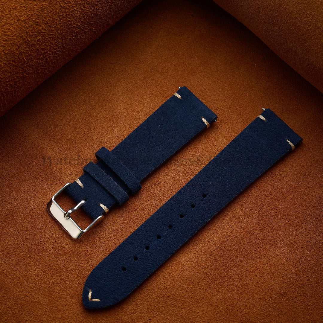 Soft Suede & Calfskin Quick Release Watch Strap for Huawei GT3/GT4 – 14-22mm