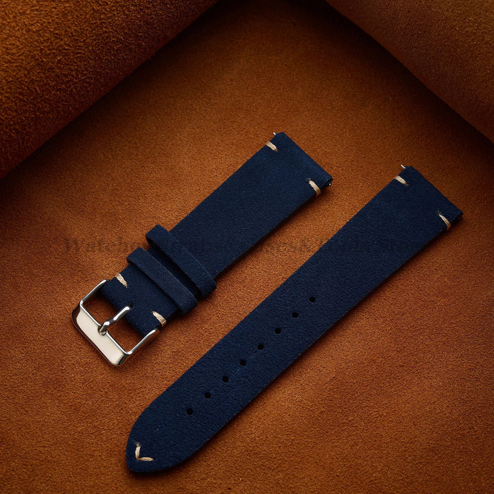 Soft Suede & Calfskin Quick Release Watch Strap for Huawei GT3/GT4 – 14-22mm