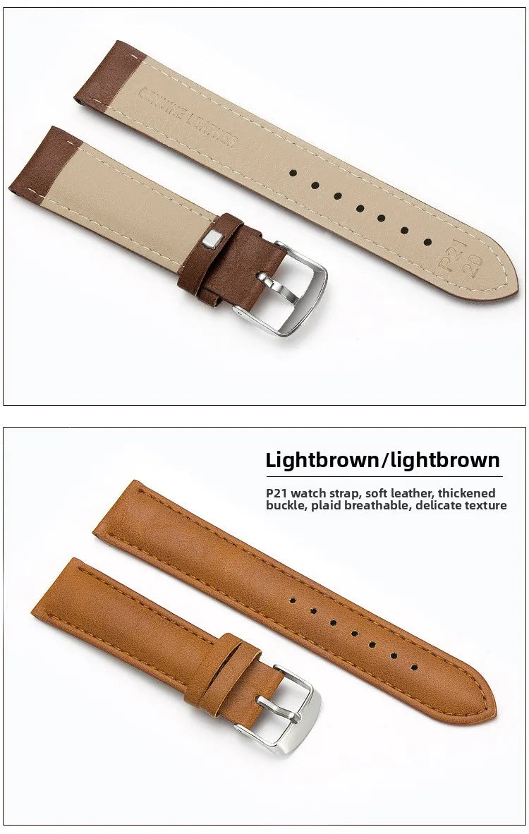 Brown PU Leather Watch Strap 20/22mm (Unisex)