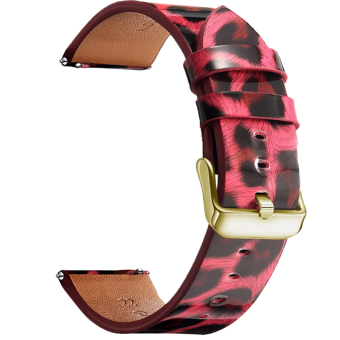 Leopard Print Leather Watch Strap 20/22mm (Quick Release)