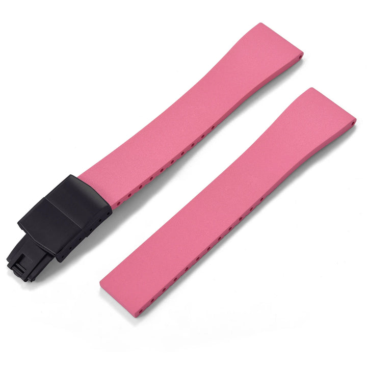 JUELONG FKM CTS Rubber Strap Quick Release Butterfly Black Buckle 16mm 18mm 19mm 20mm 21mm 22mm CTS Rubber WatchBand Cut to Size