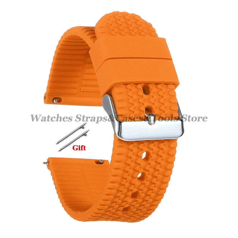 Soft Silicone Rubber Watch Band 18–24mm for Omega & Huawei (Quick