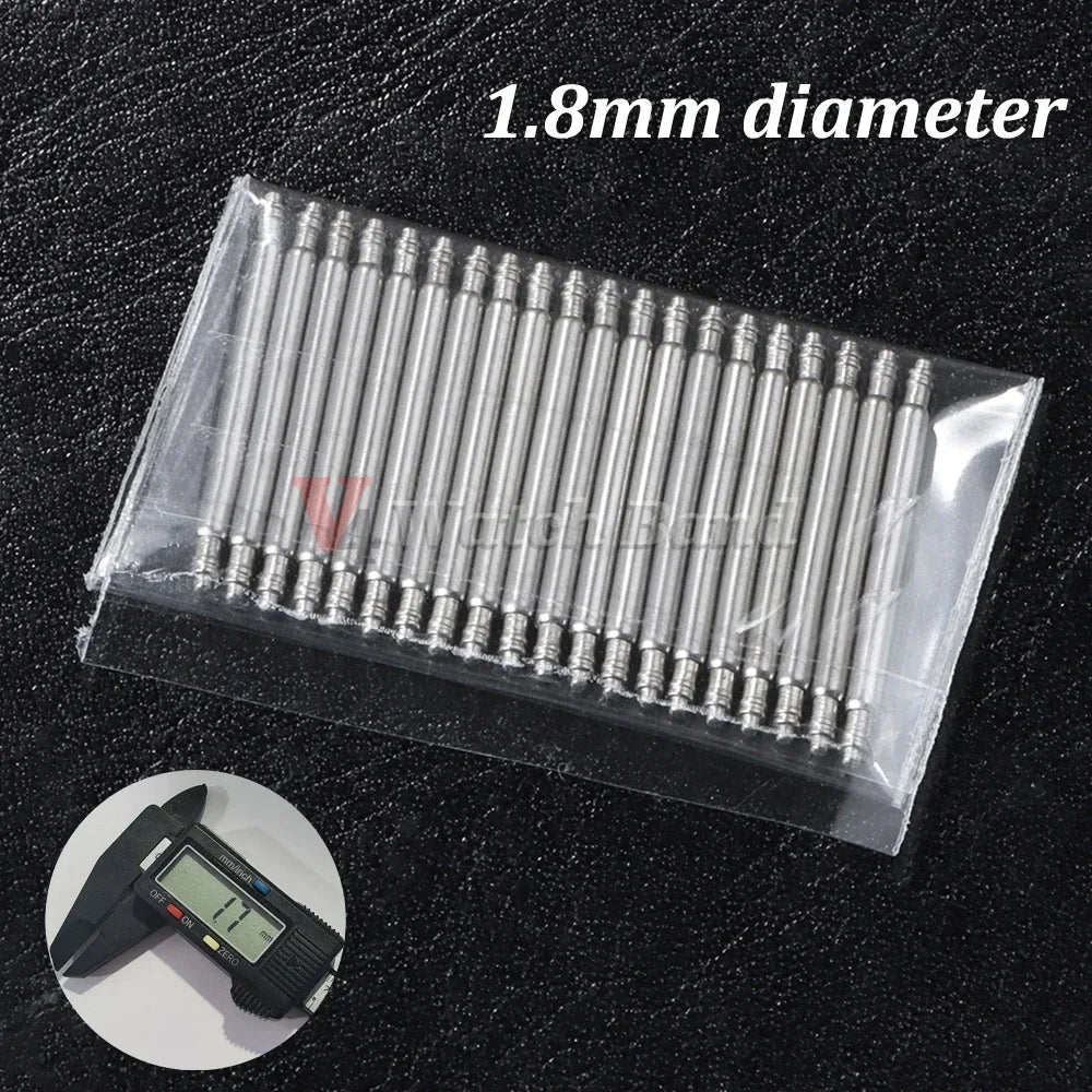 20pcs Stainless Steel Watch Spring Bars – 12-26mm Replacement Pins
