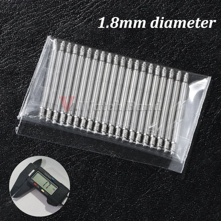 20pcs Stainless Steel Watch Spring Bars – 12-26mm Replacement Pins