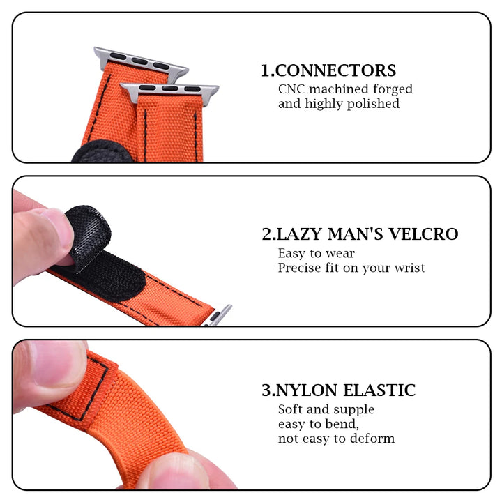 Braided Nylon Solo Loop For Apple Watch Band 45mm Ultra 2 49mm 38mm 44mm 40 41mm 42mm Leather Bracelet Series 10 9 8 7 5 se Belt