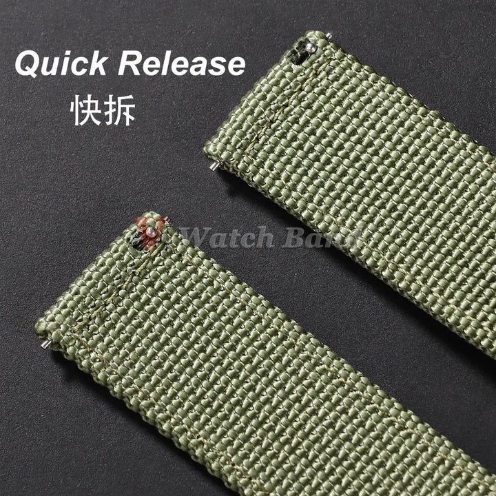 18/20/22/24mm Nylon Watch Band for Seiko Army Military Canvas Woven Nylon Strap Quick Release Wristband Men's Sport Watch Bands