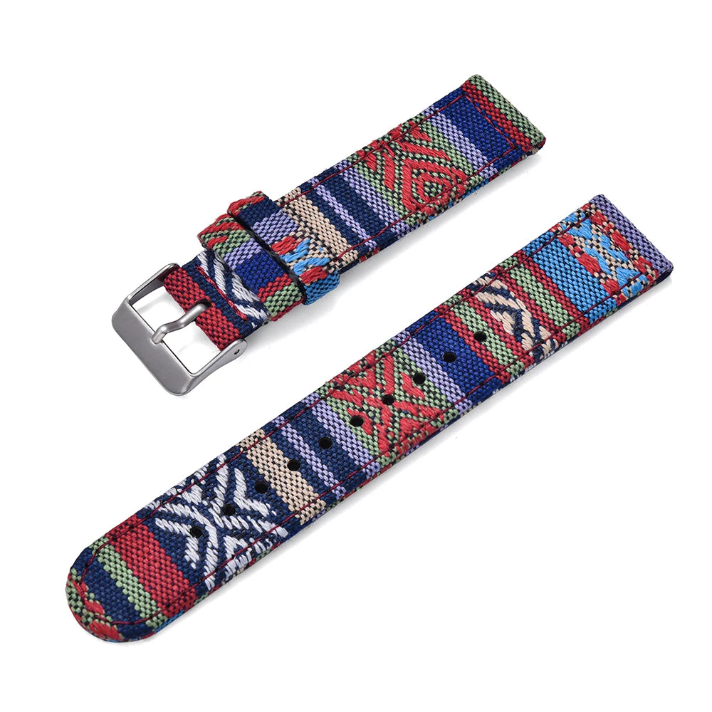 JUELONG Multicolor Nylon Sailcloth Watch Strap 20/22mm