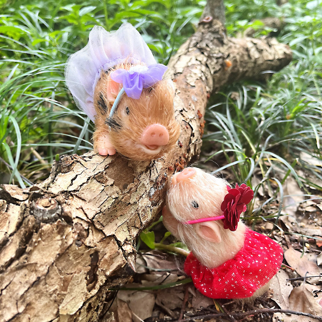 12 cm Mini Silicone Reborn Piglet Doll + 3 Outfits