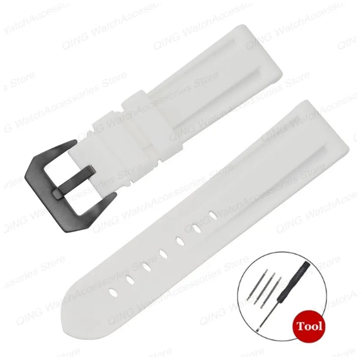 Universal Silicone Rubber Watch Strap – Sport Wristband (20-26mm)