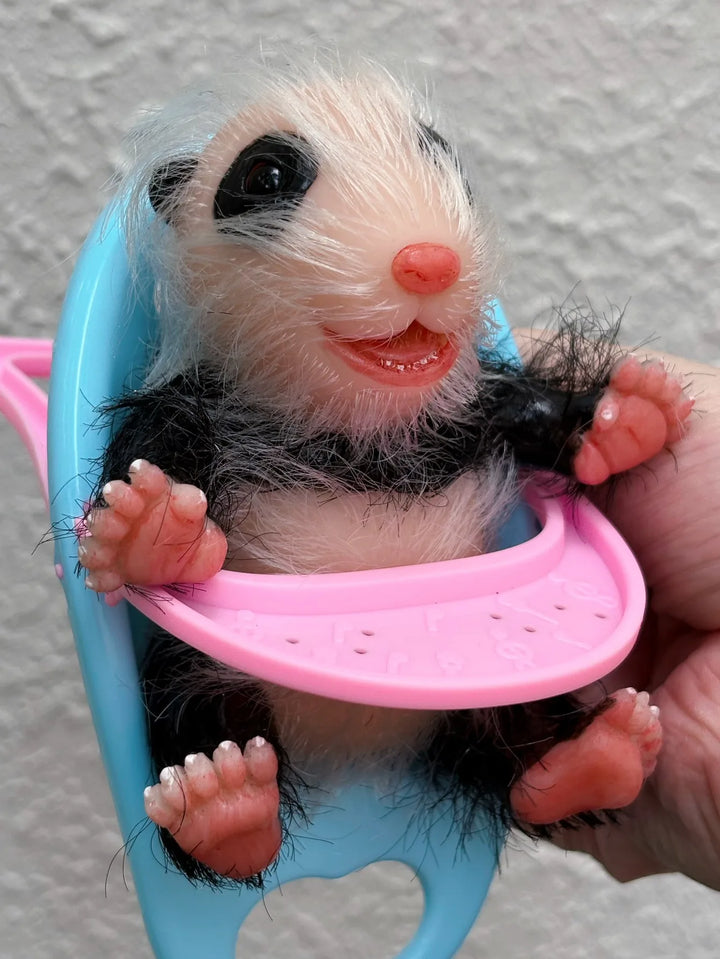 5″ Panda Silicone Mini Reborn Baby Doll – Lifelike Newborn with Rooted Hair
