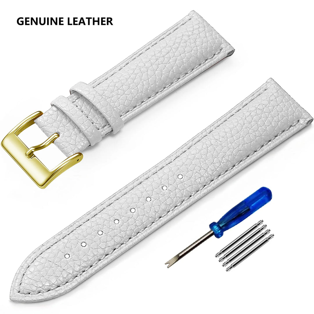 Genuine Leather Watch Strap – 12–24mm with Tool