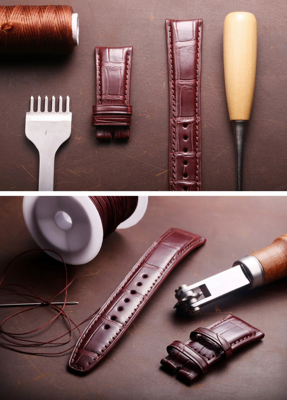 Crocodile Leather Watch bands For IWC Portugues Pilot Black Alligator Grain Bracelet Replacement Wrist Strap 20mm 21mm 22mm