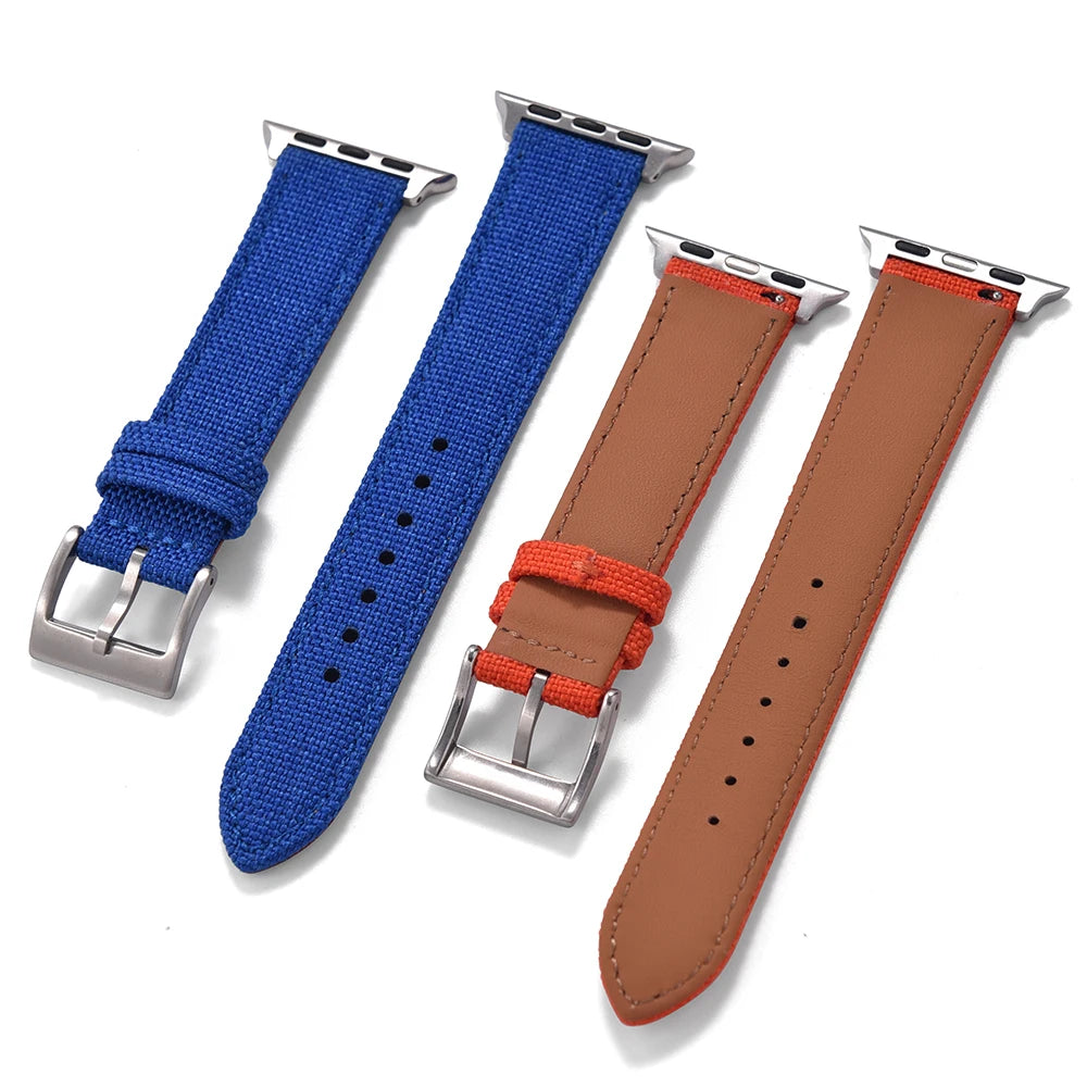 Sailcloth Leather Strap for Apple Watch (38-49mm)