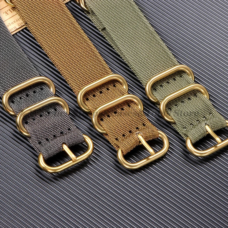 Sailcloth Nylon Watch Strap with Ring Buckle (18–24mm)