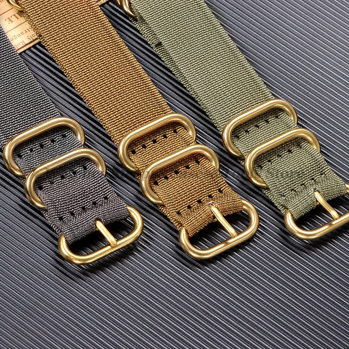 Sailcloth Nylon Watch Strap with Ring Buckle (18–24mm)