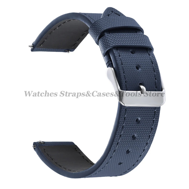 20mm 22mm Sailcloth Nylon Watchband for Samsung Galaxy Watch8/7/6/5 Watch Men Women Quick Release Leather Waterproof Watch Strap