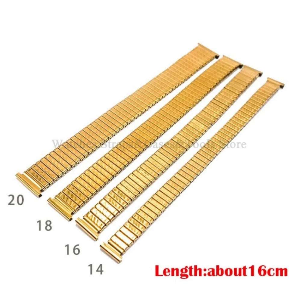Stainless Steel Elastic Stretch Watch Strap – 12–20mm, Expansion Band