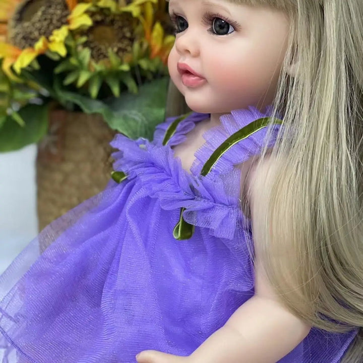 NPK 55CM Lifelike Reborn Toddler Princess Betty Soft Touch Vinyl Body Real Baby Doll with Blond Hair