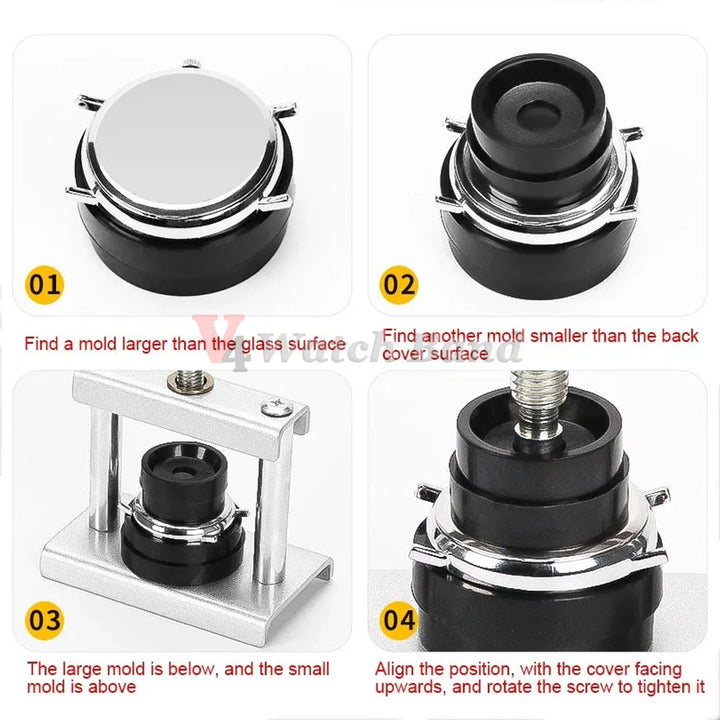 Watch Back Case Presser Closing Professional Metal Capping Machine Watch Press Set for Change Battery Watchmaker Maintenance Kit