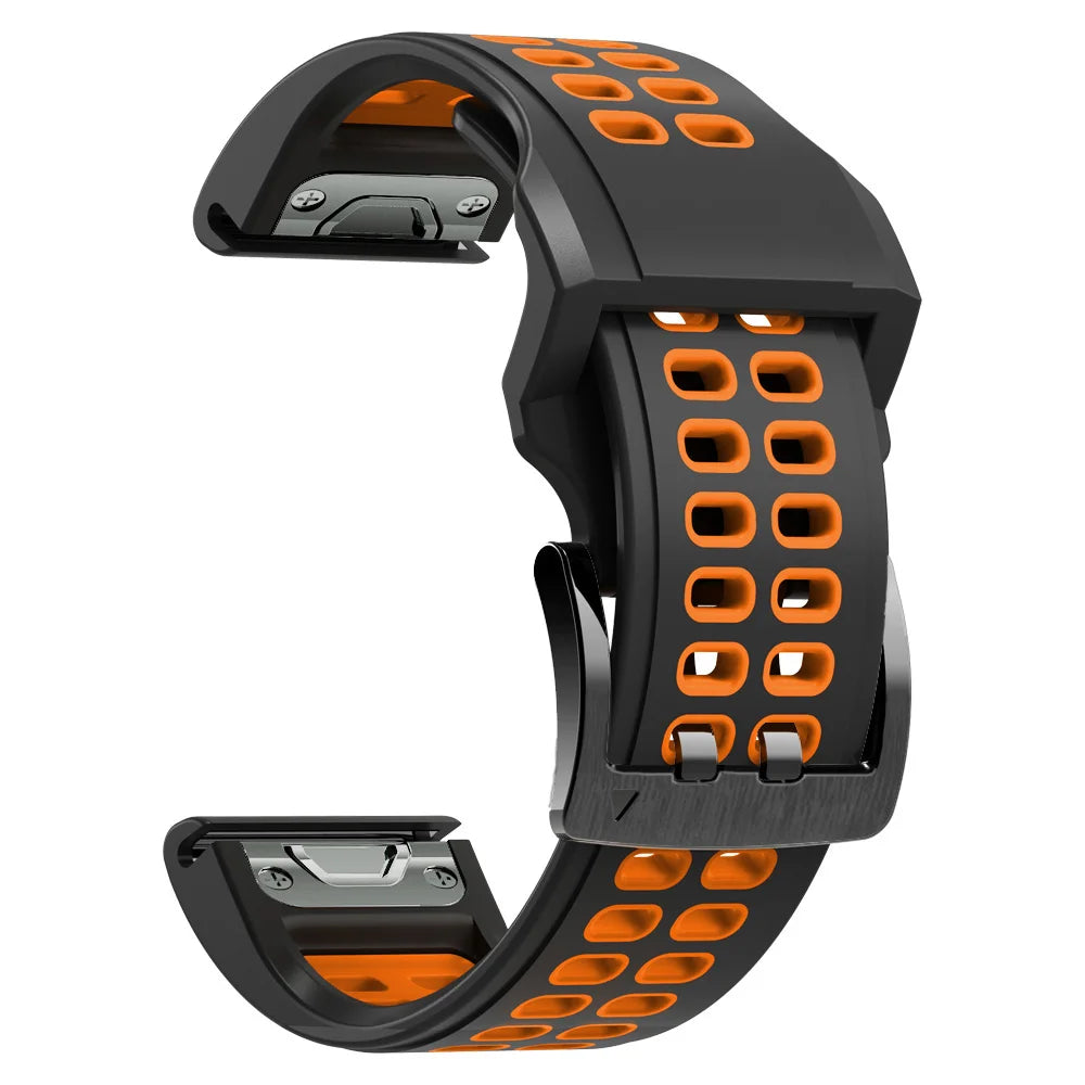 Quick-Release Silicone Strap for Garmin Fenix & Forerunner (22-26mm)