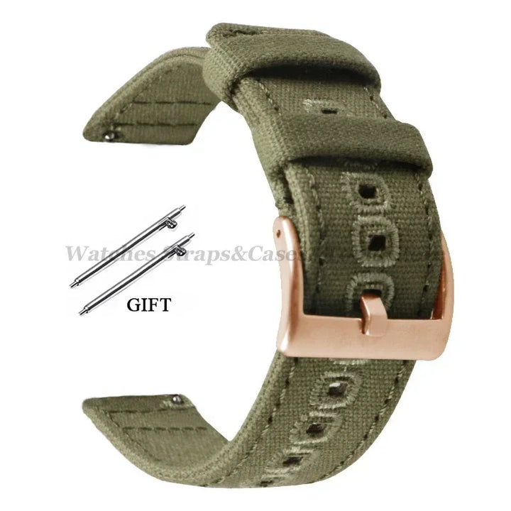 Braided Canvas Watch Strap 18–22mm