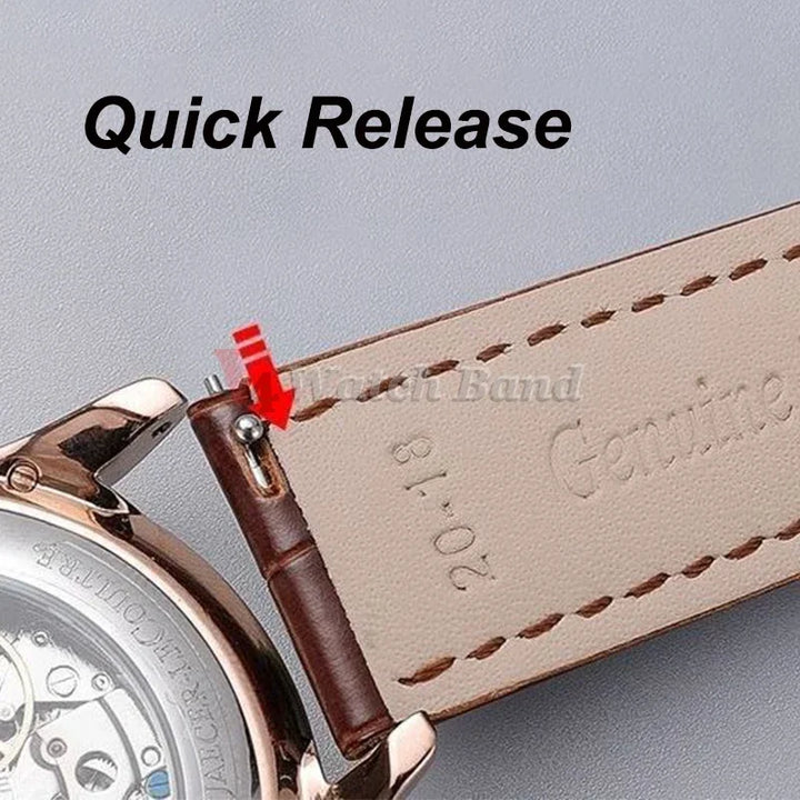 Quick Release Leather Watchband for Omega Business Watch Band for Seiko Butterfly 24mm 22mm 20mm 18mm Buckle Black Brown Strap