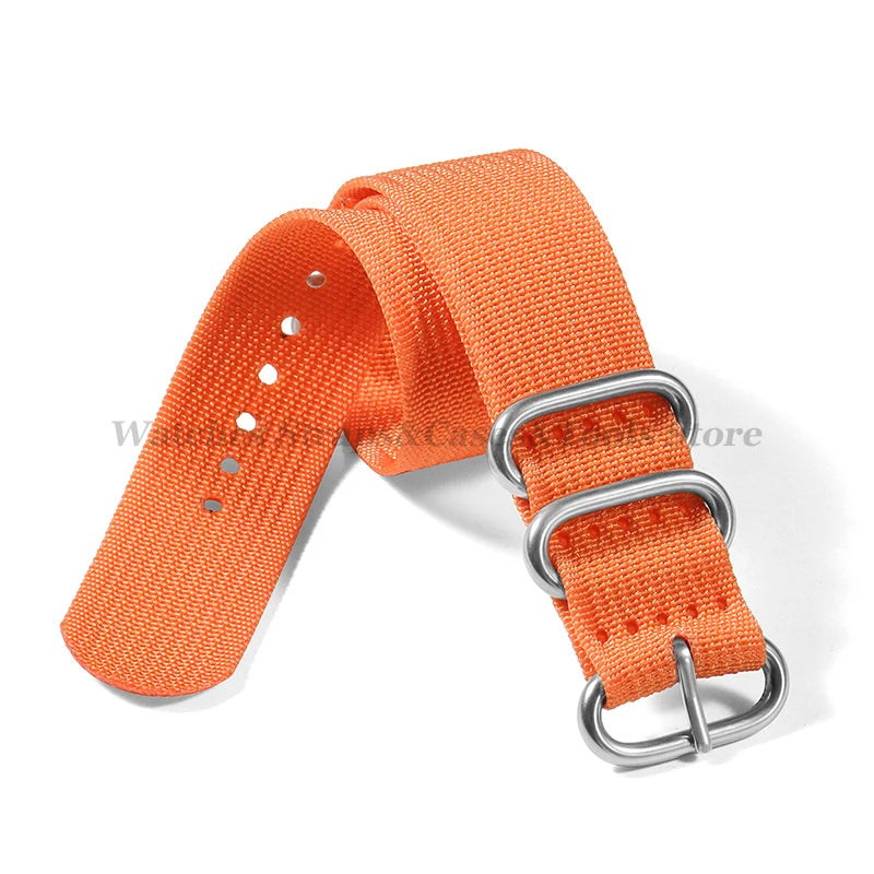 Sailcloth Nylon Watch Strap with Ring Buckle (18–24mm)