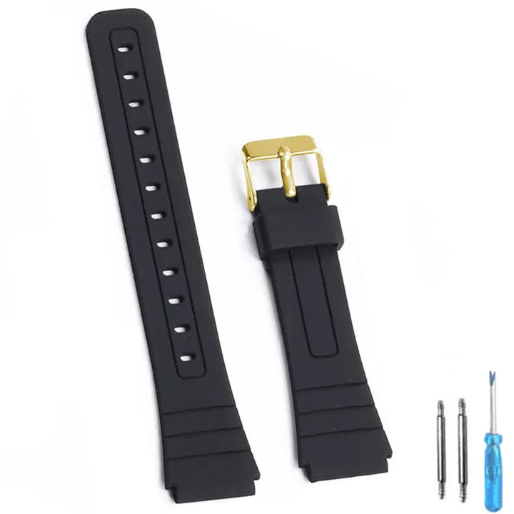 Silicone Watch Strap for CASIO F91W & W-800H Series – 18mm