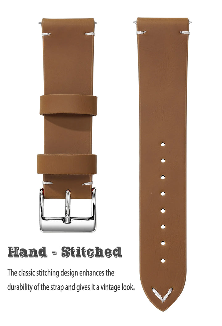New Sport Vintage Leather Watch Band 18–22mm with Stainless Steel Buckle