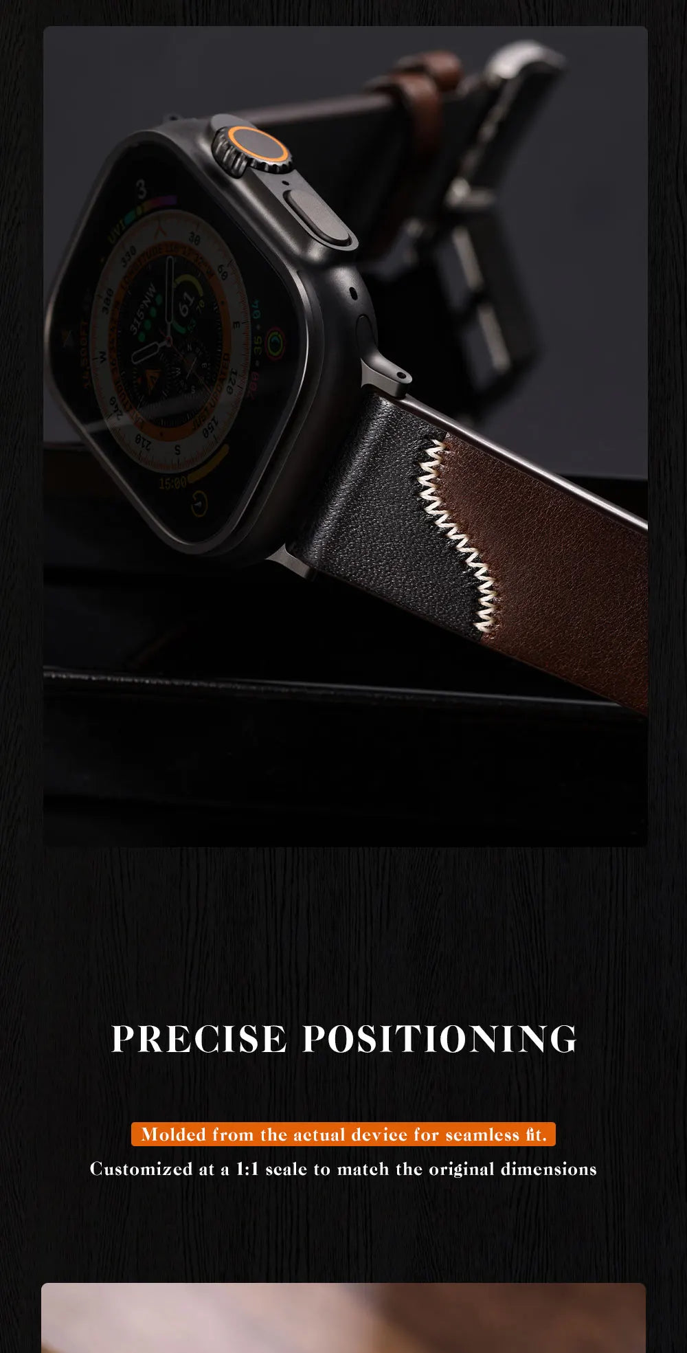Bicolor Leather Apple Watch Band Series 10 & Ultra 41–49mm – MAIKES