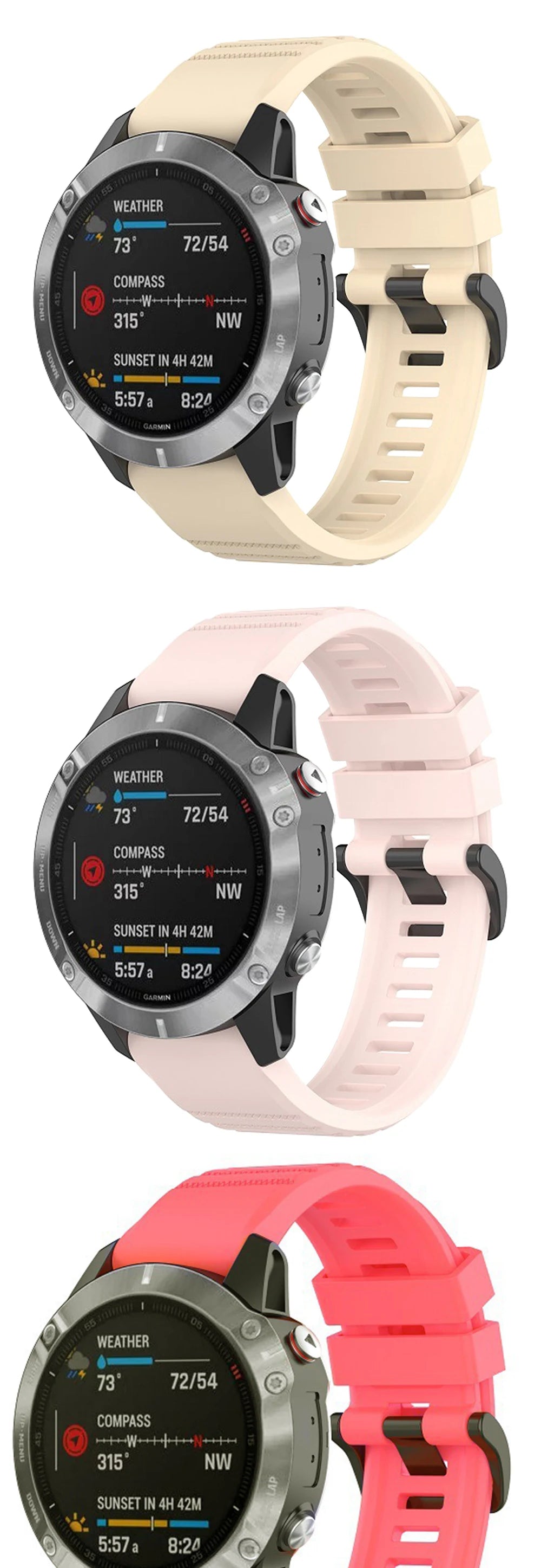 Silicone QuickFit Watch Strap – 20-26mm for Garmin Fenix & Epix