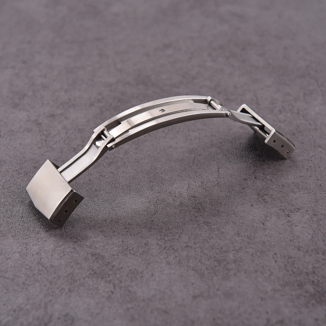 Solid Stainless Steel Folding Watch Buckle – 14/16/18mm Double Push
