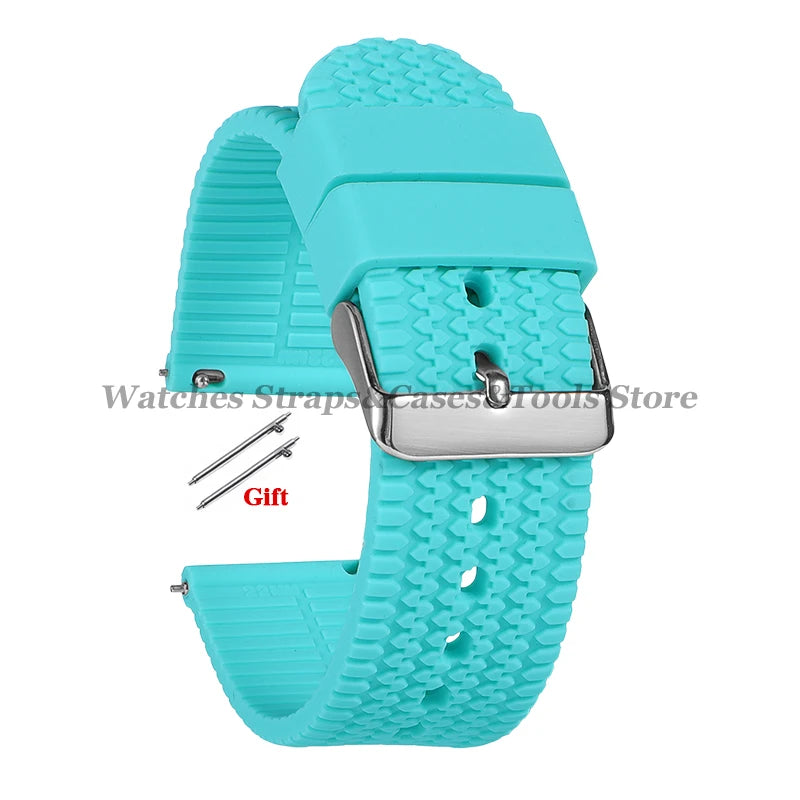 Soft Silicone Rubber Watch Band 18–24mm for Omega & Huawei (Quick