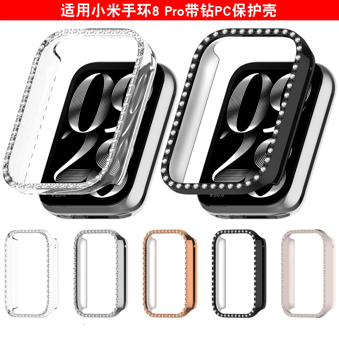 Hollow PC Protective Case with Rhinestones for Xiaomi Mi Band 9 Pro