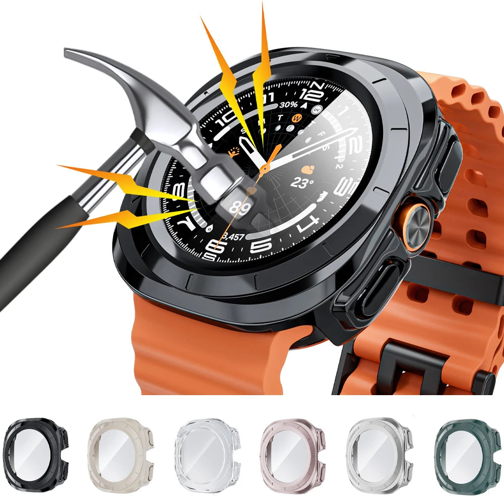 Samsung Galaxy Watch Ultra 47mm Case with Tempered Glass & Hard PC Bumper