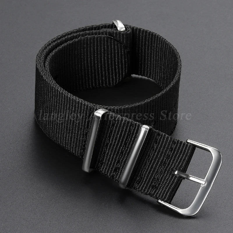 Nylon Army Sport Strap (18–22mm) – Black & Green