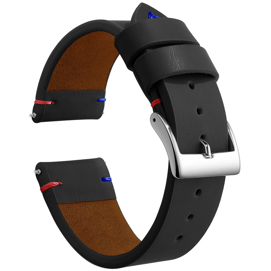 Sport Vintage Leather Watch Band 18–22mm with Stainless Steel Buckle