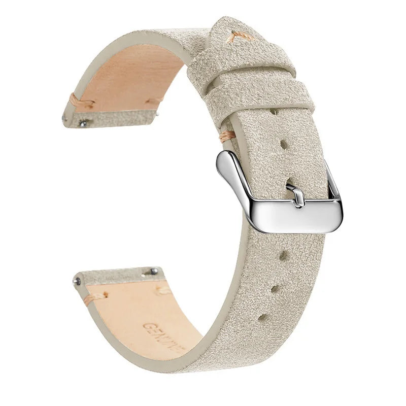 Genuine Leather Quick-Release Watch Strap 14–22mm