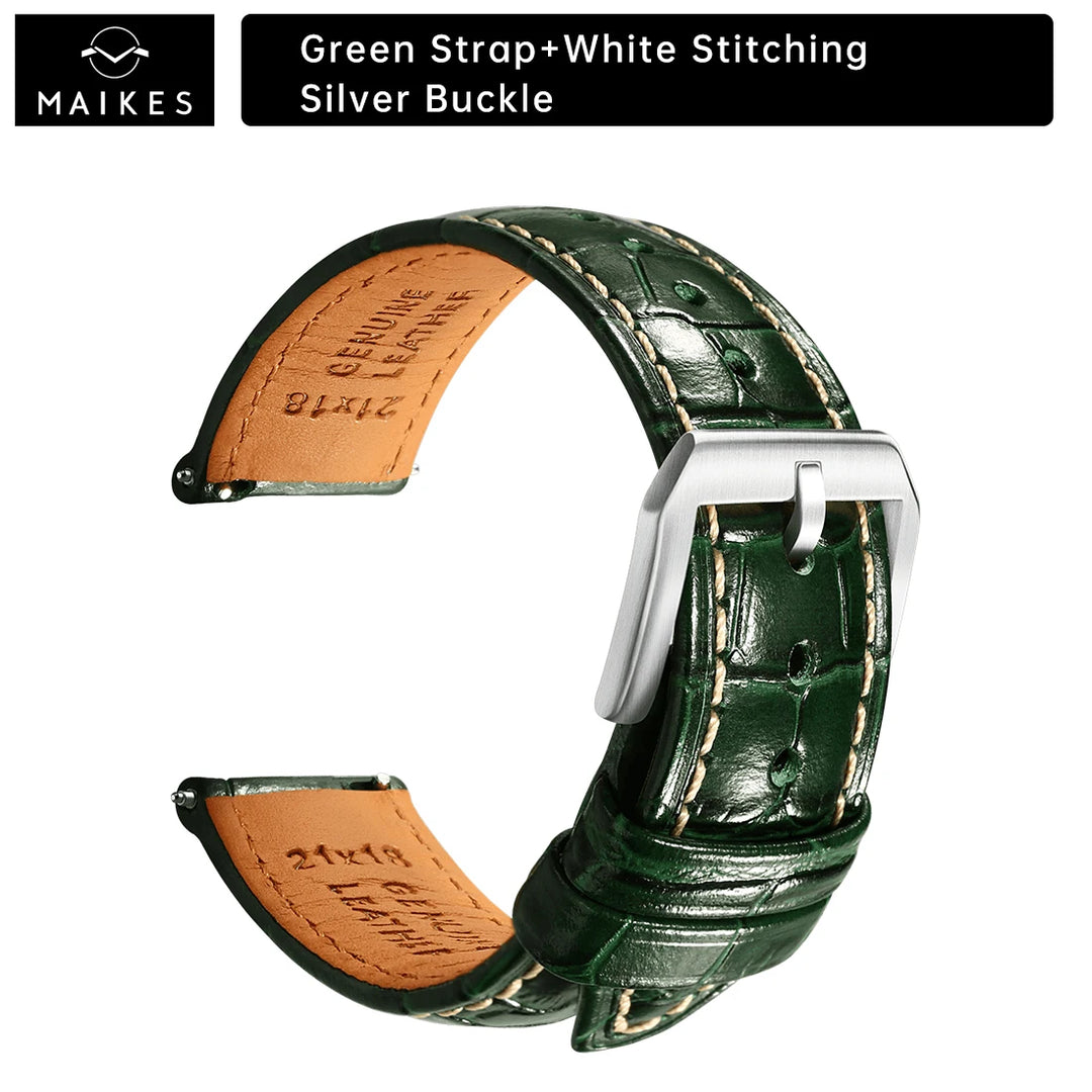 Maikes Top Quality Leather Watch Strap 20mm 22mm Accessories Watchbands Braceletes For Longines Jaeger-LeCoultre Watch Band