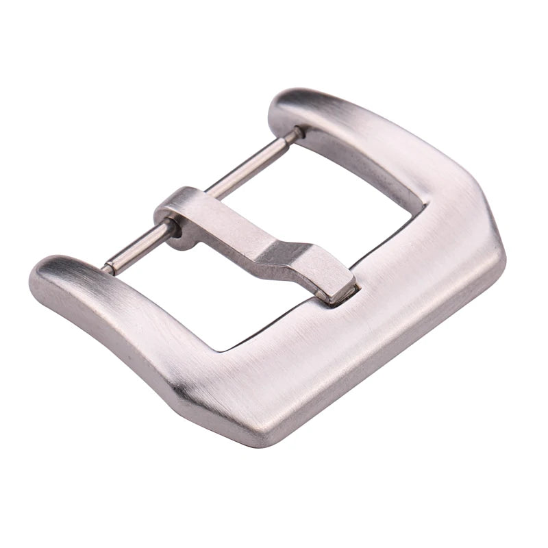 Metal Watch Buckle – 18–24mm, 316L Stainless Steel, Silver/Black