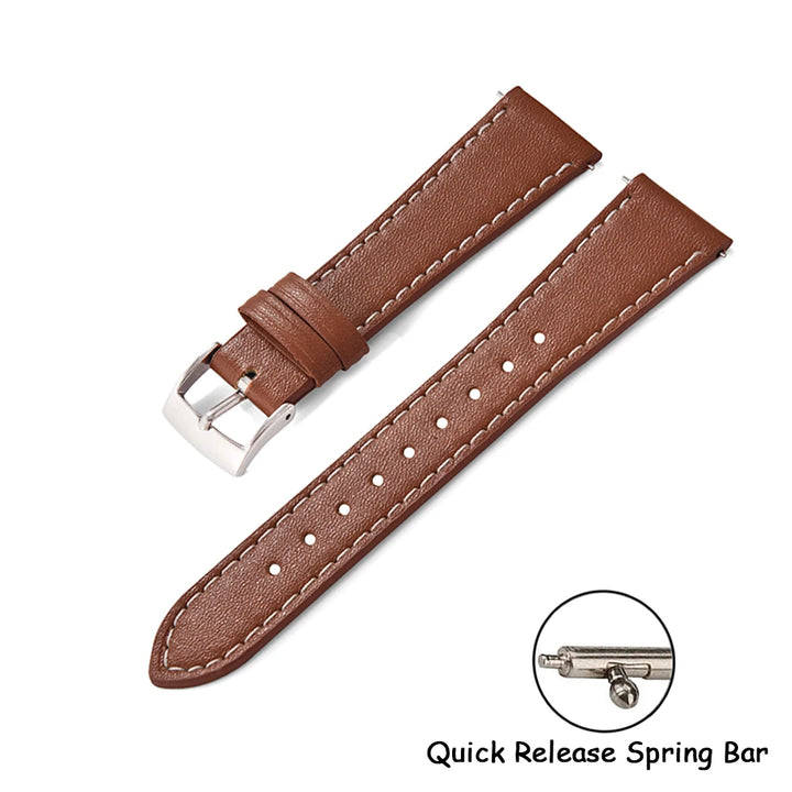 Leather Watch Strap – Quick Release, 20/22mm, Universal for Omega, Seiko & Cartier