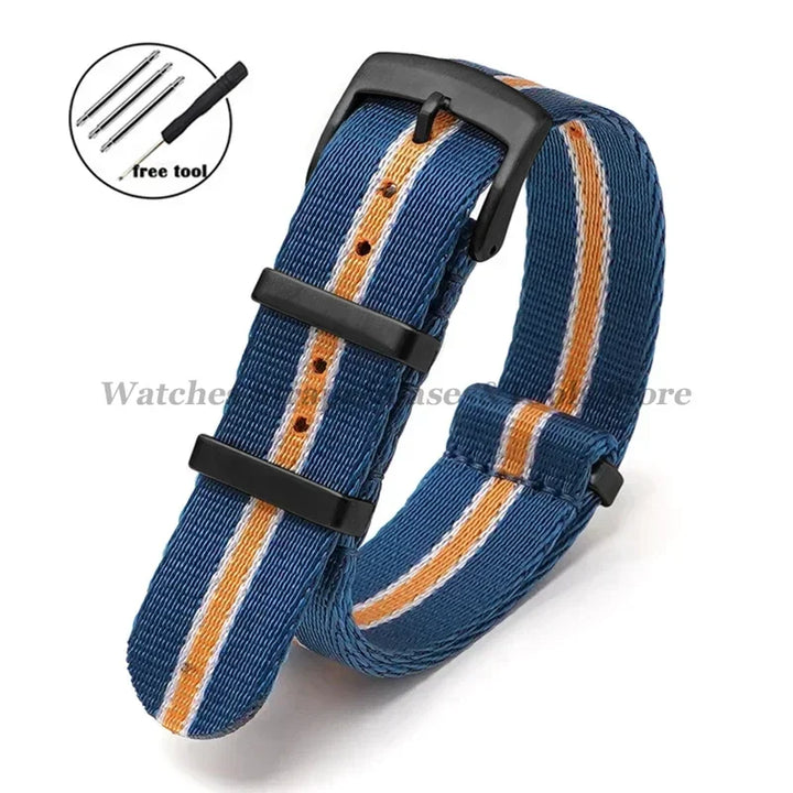 Nylon Watch Strap for Omega 007 for Seamaster 300 Canvas Watchband 18mm 20mm 22mm 24mm for Seiko Men Sport Bracelet Wrist Band