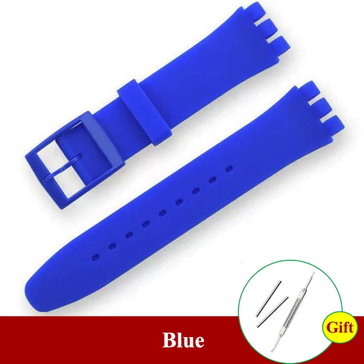 Soft Silicone Colorful Watch Strap for Swatch – 16-20mm with Tool
