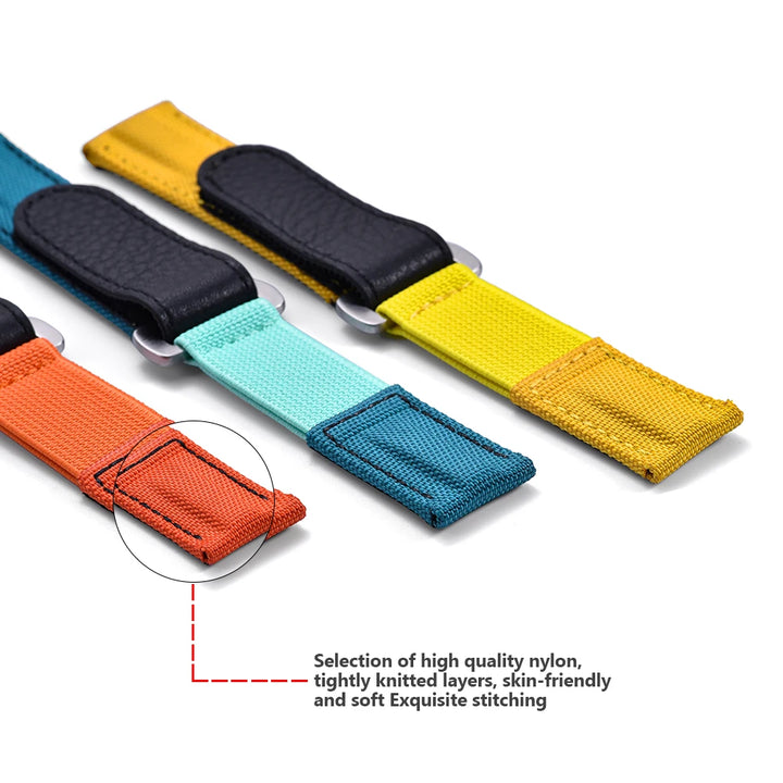 Hook & Loop Nylon Watch Strap – 20mm Sports Canvas for Omega, Seiko, Cartier