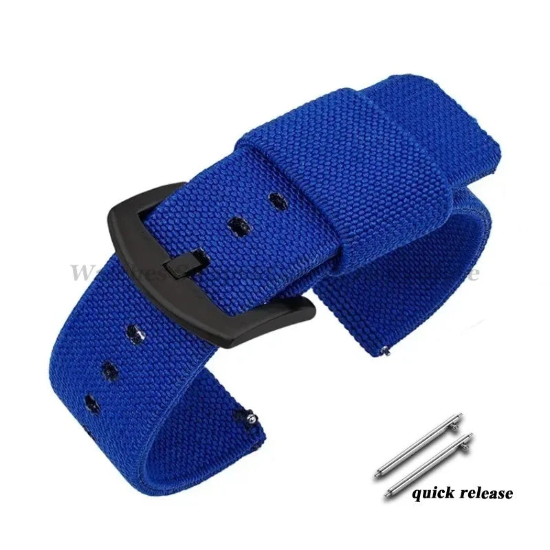 Nylon Watch Band 18mm 20mm 22mm 24mm Woven Elastic Strap for Seiko for Omega Quick Release Wristband Military Men's Sport Bands