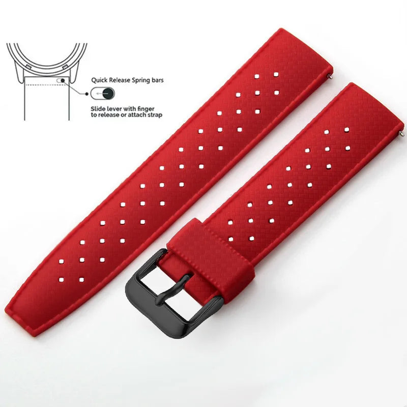 Tropical Silicone Watch Band 18–22mm (Quick Release)