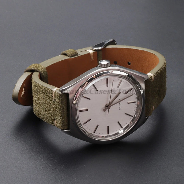 Vintage Suede Leather Watch Band 14–22mm for Omega & Seiko (Handmade,