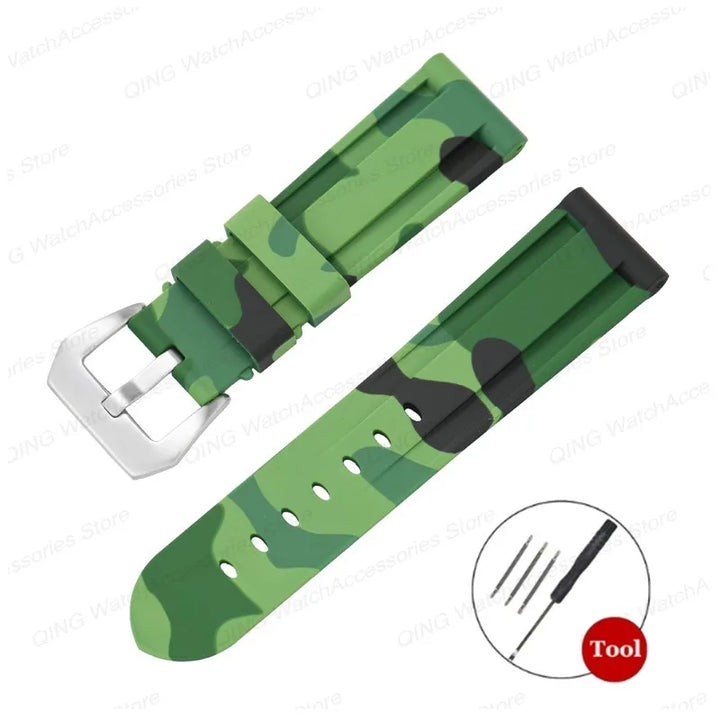 Universal Silicone Rubber Watch Strap – Sport Wristband (20-26mm)