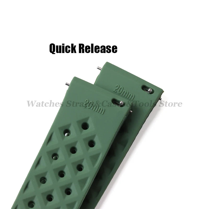 Tropic Silicone Watch Strap 18/20mm 22mm for Seiko for Fossil for Oris Wrist Band Quick Release Soft Rubber Bracelet Replacement